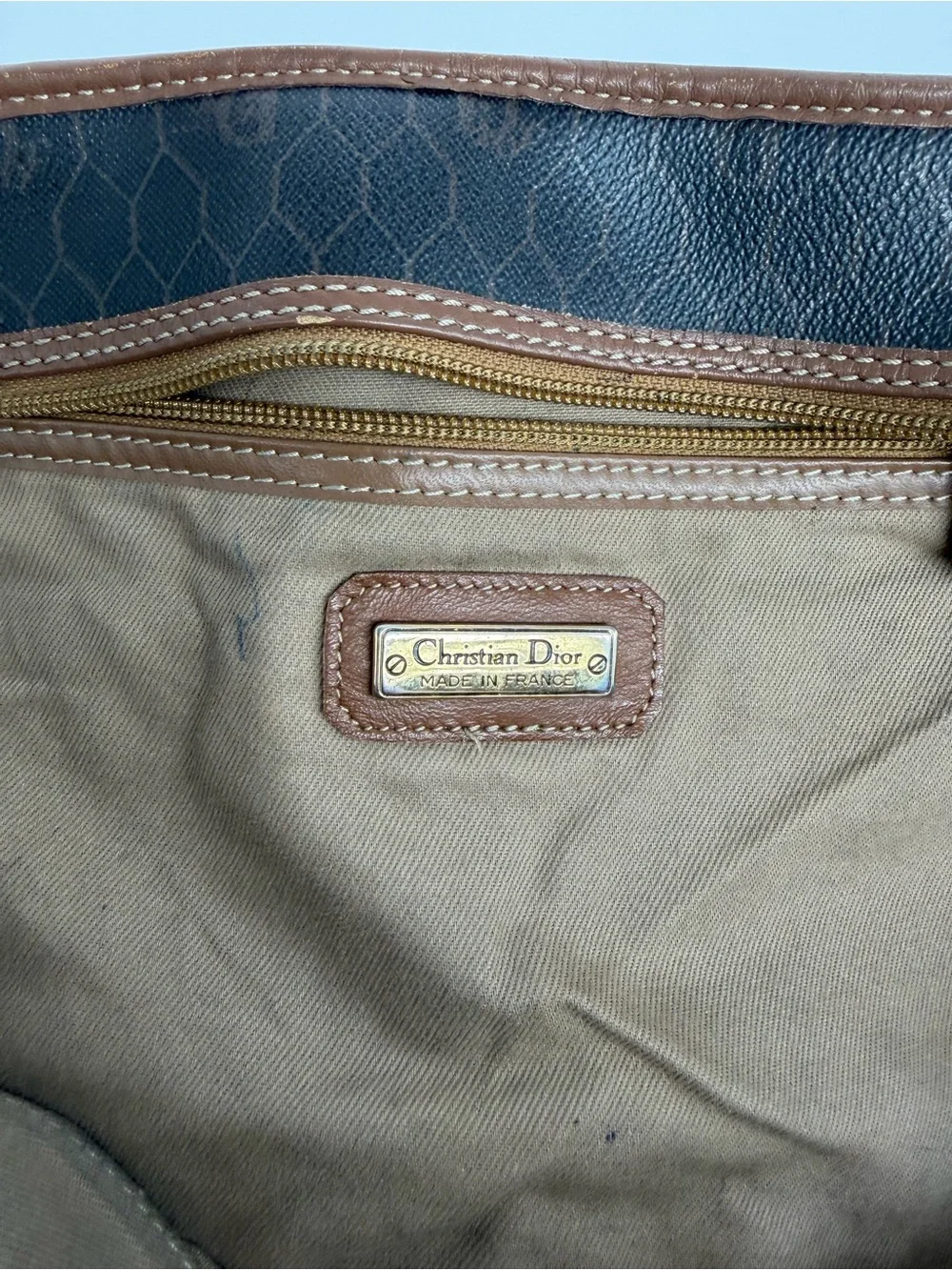 Christian Dior Vintage Honeycomb Monogram Tote Bag